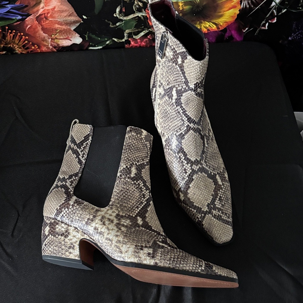 SARTO By Franco Sarto Snake Print Ankle Boots - Picture 2 of 6